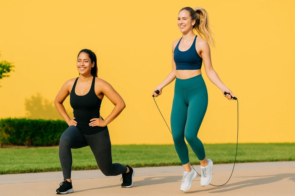 ترکیب تمرینات هوازی و قدرتی برای لاغری پایینتنه زنان