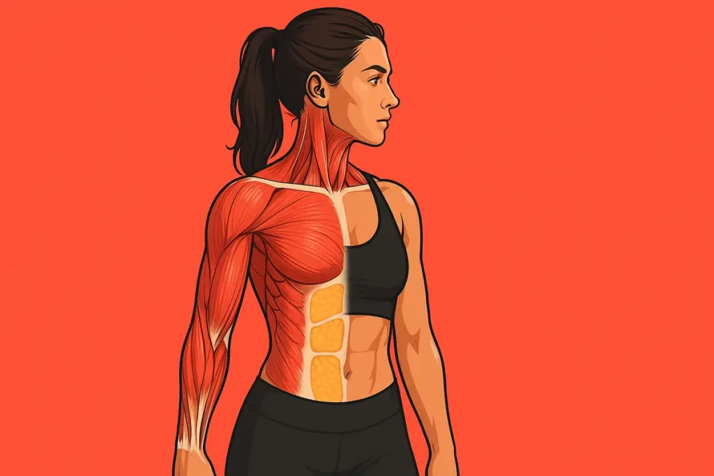 تصویر علمی بدن بانوان با نمایش چربیسوزی و عضلهسازی