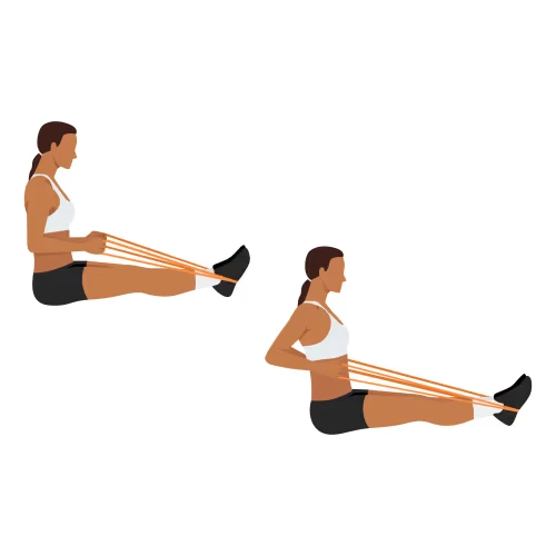 آموزش پارویی با کش با ورزش با کش پیلاتس برای لاغری بازو