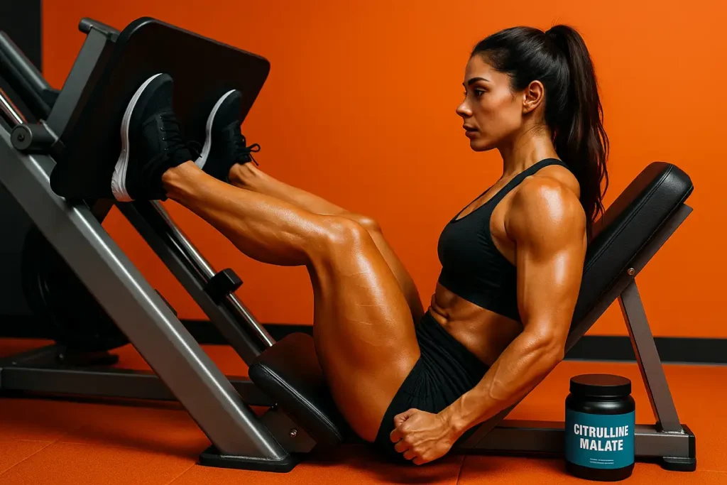 زن ورزشکار با پمپ عضلانی بهتر پس از مصرف سیترولین مالات