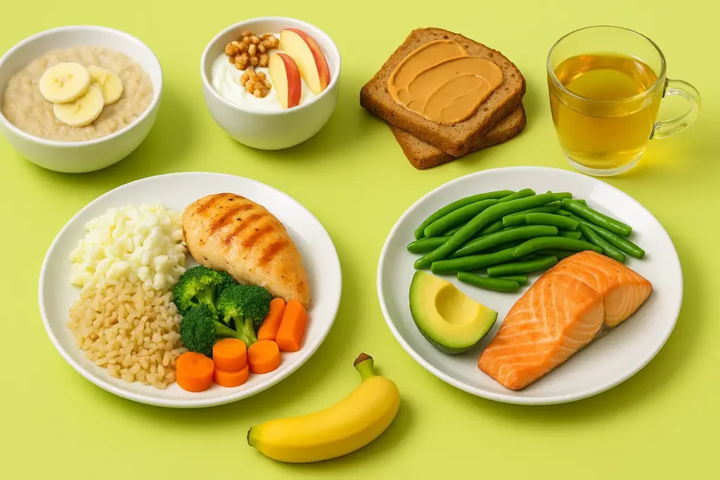 جدول وعدههای غذایی بدنسازی بانوان با غذاهای سالم و متنوع