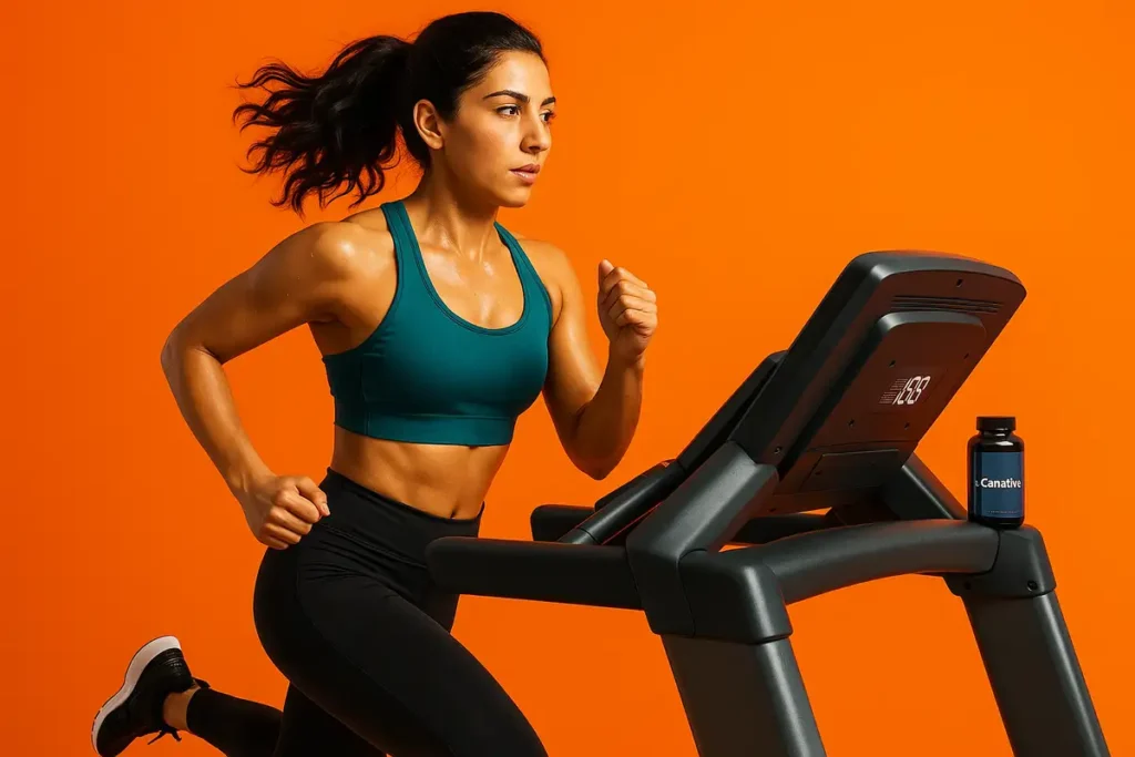 زن ایرانی در حال تمرین چربیسوزی اینتروال روی تردمیل