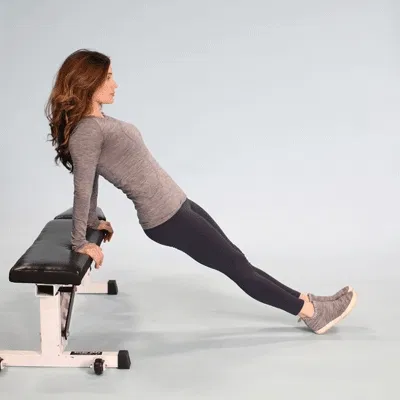 آموزش دیپ پشت بازو با نیمکت توسط بانو ورزشکار