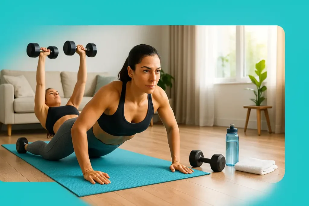 تصویر تمرین حجمی سینه بانوان در خانه بدون دستگاه