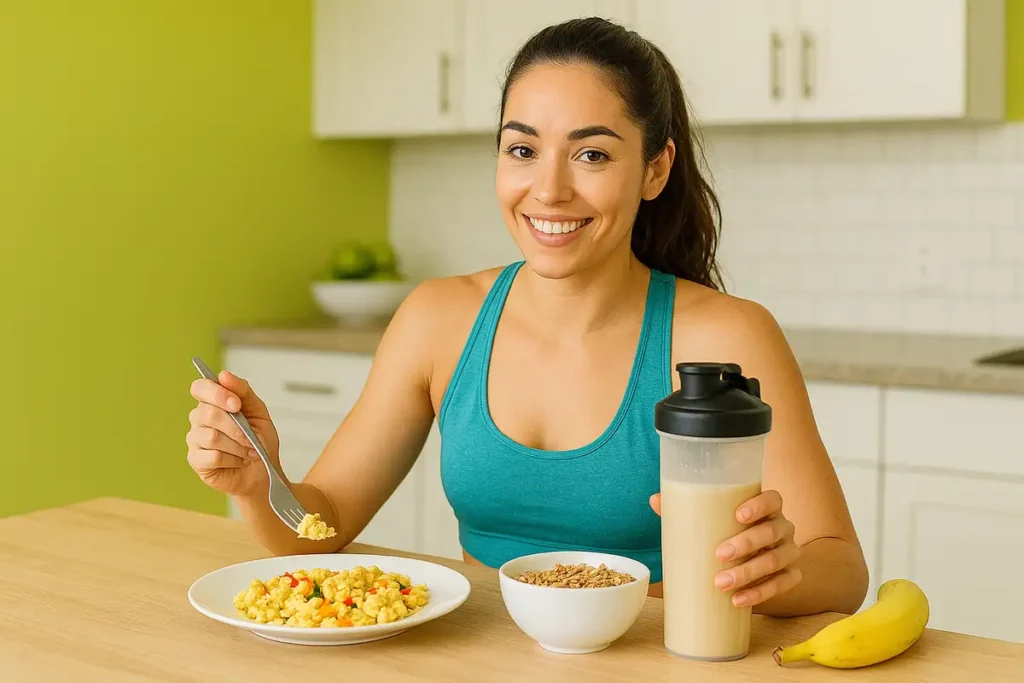 چیدمان وعدههای غذایی روزانه افزایش وزن بانوان شامل صبحانه، ناهار، شام و میانوعده سالم