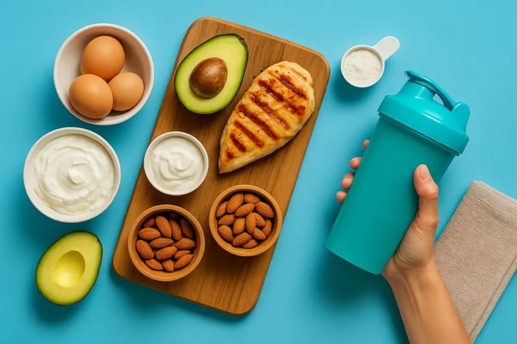 تصویر مواد غذایی و مکملهای مناسب برای رشد عضلات سینه بانوان