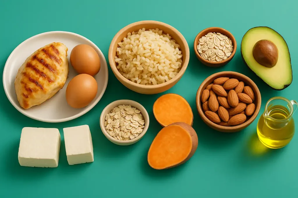 نمایش بصری تفاوت پروتئین، کربوهیدرات و چربیهای مفید برای زنان و مردان