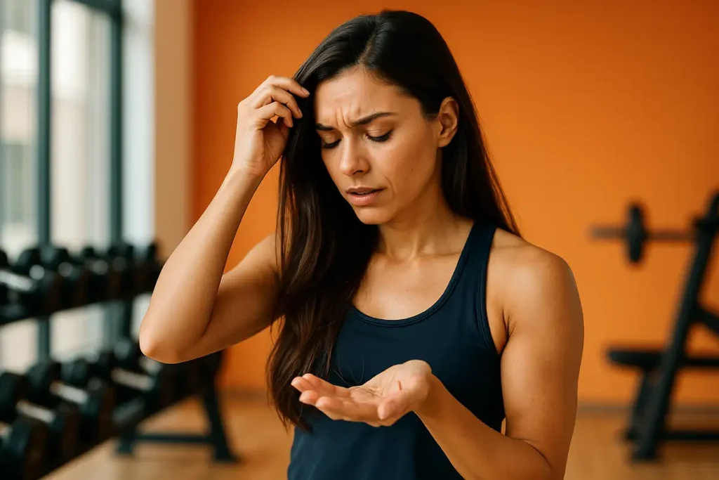دلایل ریزش مو در بانوان ورزشکار شامل استرس، کمبود کالری و کمبود ویتامین‌ها