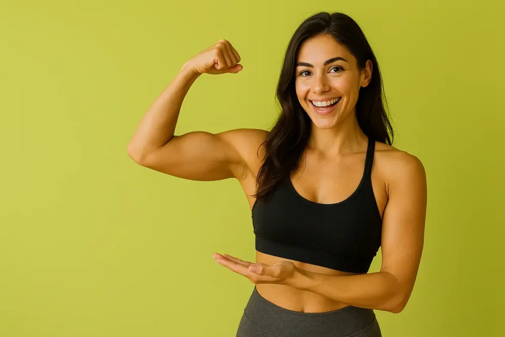 مربی تغذیه در حال توضیح رژیم افزایش وزن سالم به یک زن در محیط روشن و مدرن