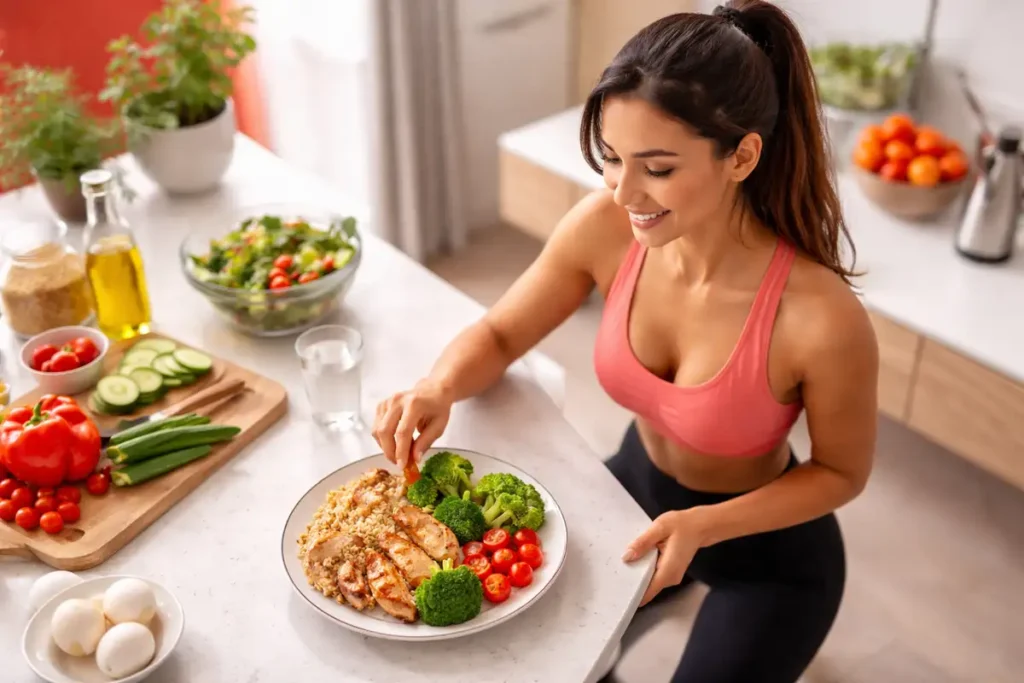 نمایی آموزشی از مفهوم کالریشماری برای بانوان با تمرکز بر تعادل غذایی و سبک زندگی سالم