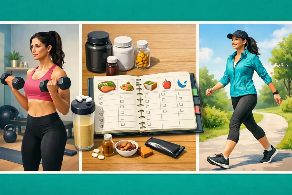 ترکیب تمرین مقاومتی، فعالیت هوازی و مصرف منظم مکملها برای فرمدهی بدن زنان