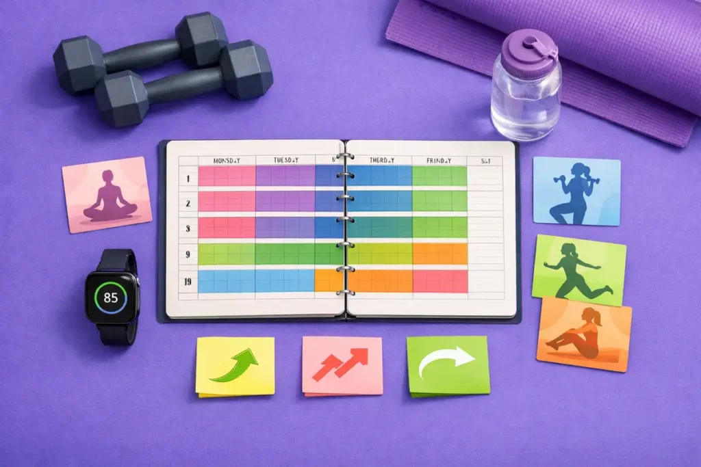 چیدمان منظم برنامه تمرین هفتگی هماهنگ با چرخه قاعدگی